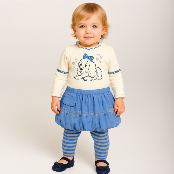 Girls&rsquo; long sleeve Wojcik Slodki Szczeniak cream, 86