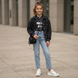 Girls' long sleeve top G-0046 Dream Do star pattern dark blue, 158