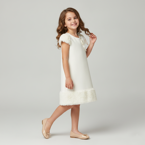 Wojcik Skarb Girls&rsquo; Cream Elegant Dress, 104