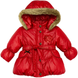 Winter jacket with pants for girls Wojcik "Slodka Ogrodniczka" red with faux fur, 80