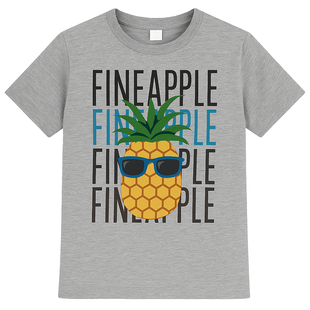 T-shirt for teenage boy Pineapple gray, 134