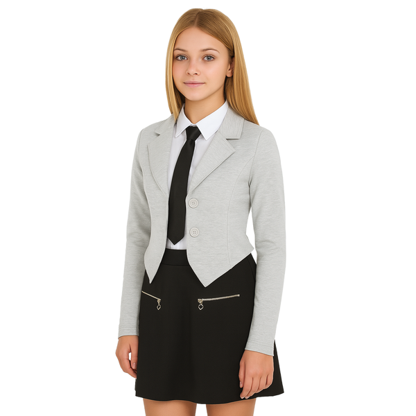Girls' grey blazer Reporter Young "143-65G-05-119" school knitwear, 146