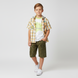 Boy's Breeches "Park Tw 2" Wojcik Olive Checked Cargo Style, 128