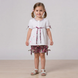 Girls Pink Floral Summer Shorts Wojcik "Sloneczne Wakacje 1" with Side Ties, 92