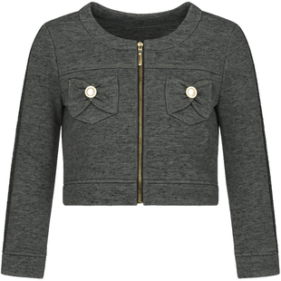 Girls&rsquo; jacket Wojcik "Dzikie Miasto" grey with long sleeves, 128