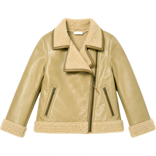 Girls&rsquo; shearling jacket Wojcik "Elegancki Kot" beige, 110
