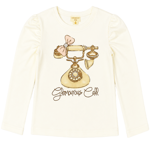 Wojcik Skarb Girls&rsquo; Cream Long Sleeve Top, 110
