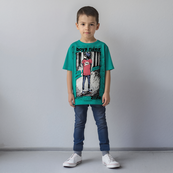 T-shirt for boy Wojcik Strefa Chłopcow green, 104