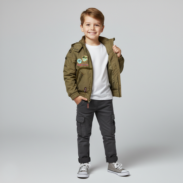 Boy's Windbreaker Jacket Wojcik "Twoje Miasto" Khaki, 92