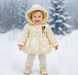 Winter jacket for girls Wojcik "Wyjatkowa Chwila" cream with detachable hood and faux fur, 80