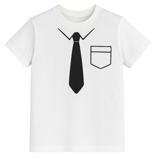 T-shirt for teenage boy Tie white, 152
