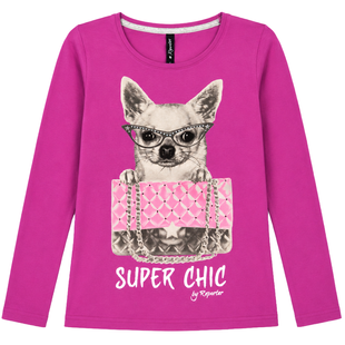 Reporter Young Girls' Teen Long Sleeve Top "Super Chic" 133-42G-13-675 Pink,, 152