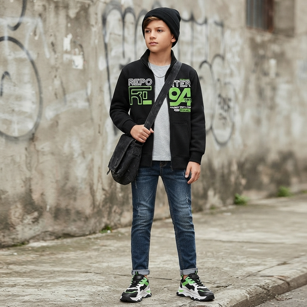 Бомбер-худі для хлопчика підлітка Reporter Young 133-54B-90-100 чорний YRWB2013 фото