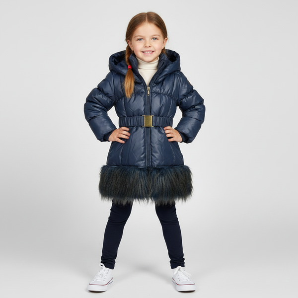 Winter Coat for Girls Wojcik Krolewski Nastroj Blue, 104