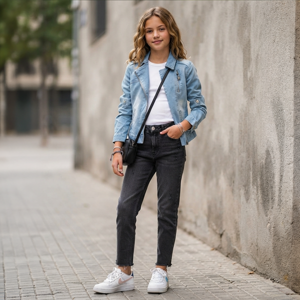 Куртка джинсова тонка для дівчинки підлітка Reporter Young 141-65G-05-000 блакитна YRSG 2014 фото