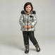 Winter jacket for girls Wojcik "Papierowa Laleczka" silver with belt and faux fur, 92