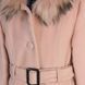 Coat for girls Wojcik Brązowy Szyk coral with natural fur, 116