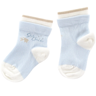 Girl's Socks Wojcik "Morski Szyk" Light Blue with Lurex, 13-14