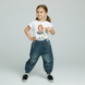 Girl's White T-shirt Wojcik "Przyjaciolki Na Zawsze" with Graphic Print and Green Rabbit, 92