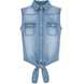 Reporter Young Girls&rsquo; Teen Sleeveless Lightweight Denim Shirt 141-37G-02-000 Light Blue, 146