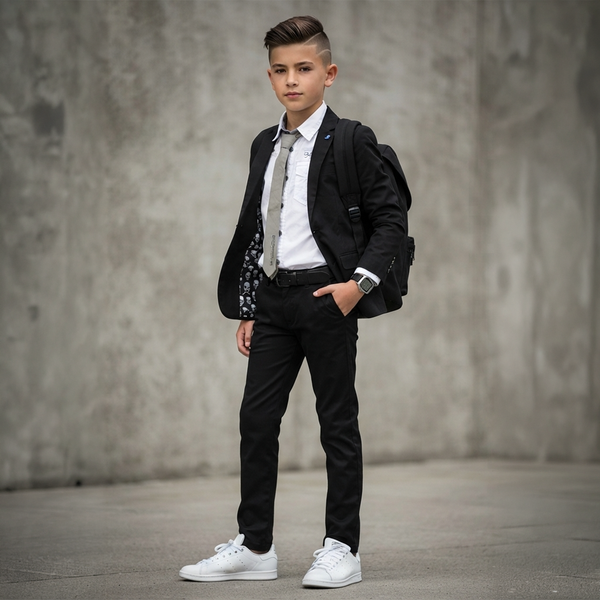 White long-sleeve Shirt with Tie for Teenage Boys Reporter Young 141-31B-09-200, 146