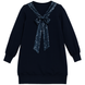 Girls&rsquo; tunic Wojcik Olivia navy blue festive with sequin bow, 128