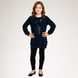 Girls&rsquo; tunic Wojcik Olivia navy blue festive with sequin bow, 128