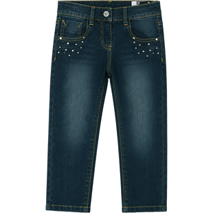 Little Girls Blue Denim Jeans Wojcik "Kwiatowa Krolowa" Casual Pants, 92