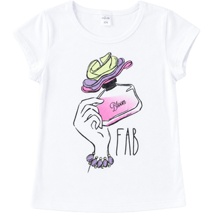 T-shirt for girls Wojcik Kolekcja Perfum white, 104