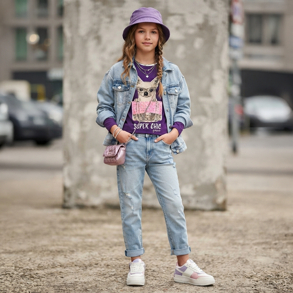 Лонгслів для дівчинки підлітка Reporter Young "Super Chic" 133-42G-13-615 фіолетовий 2013 YRG фото