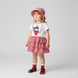 Girl's Tunic Wojcik "Kotek i serduszko" White with Plaid Ruffle, 80