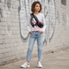 Teen Girls Grey Cotton Long Sleeve Top Reporter Young "131-42G-34-119" with Gsrl Print, 164