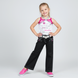 Girl's Summer Tank Top Wojcik "Muzyczna Impreza 1" Stylish White Striped Top with Halter Neck and Rhinestones, 98