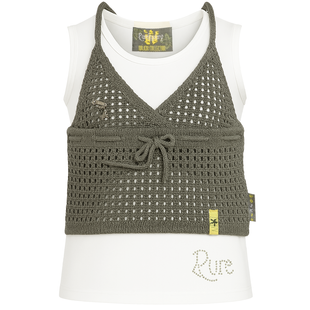 Tank top + top for girls Wojcik Czysty Liuks white, 128