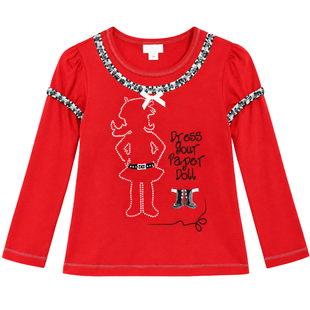 Girls&rsquo; long sleeve top Wojcik Papierowa Laleczka red, 92