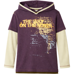 Boy's Hooded Long Sleeve Shirt "W Drodze Na Polnoc" Wojcik Eggplant, 134