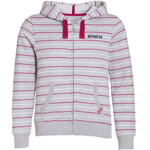 Girls&rsquo; Hoodie Reporter Young with Hood Grey Striped 133-55G-99-119, 122