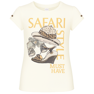 T-shirt for girls Wojcik Klub Safari cream, 128