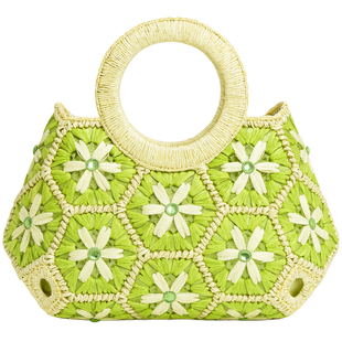 Girls&rsquo; Handbag Wojcik "Sofie" Green Woven Floral Design