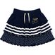 Girl's Skirt Wojcik "Prawdziwa Milosc 2" Navy Blue Tiered (Polka Dots & Stripes), 110