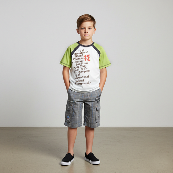 T-shirt for boy Wojcik Klub Golfa white, 128