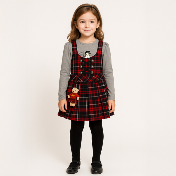 Girls&rsquo; dress Wojcik Papierowa Laleczka plaid, 92