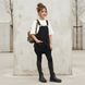Girls&rsquo; pinafore dress Wojcik Szkolny Nastroj black cotton school style, 140