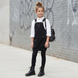 Girls&rsquo; pinafore dress Wojcik Szkolny Nastroj black cotton school style, 140