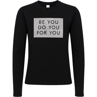 Girls' long sleeve top G-0047 black BE YOU DO YOU FOR YOU, 158