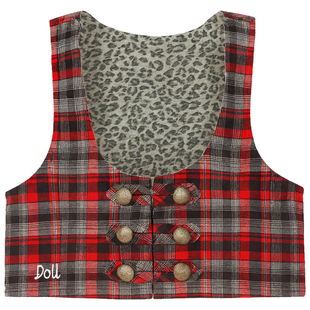 Girls&rsquo; vest Wojcik Papierowa Laleczka checkered, 92