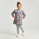 Girl's Leggings Dinos 14 Grey Fleece-Lined Jersey, 104
