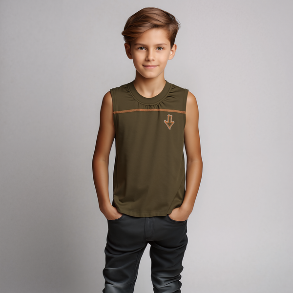 Tank top for boy Wojcik One Way khaki, 116
