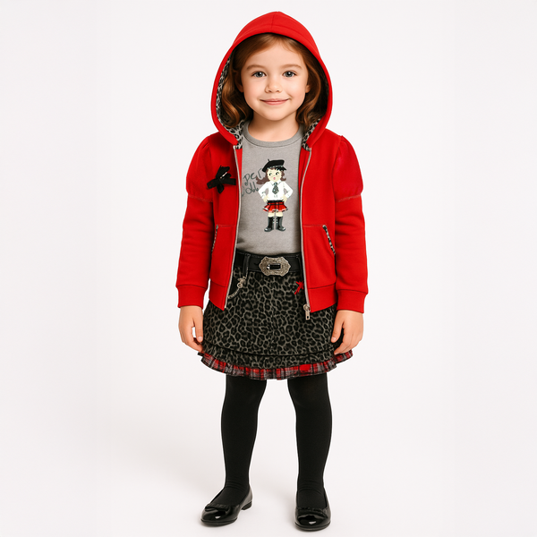 Girls&rsquo; hoodie Wojcik Papierowa Laleczka red, 92