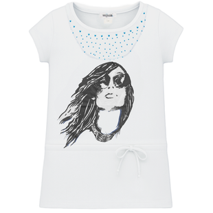 Tunic for girls Wojcik Nowy Jork white, 128
